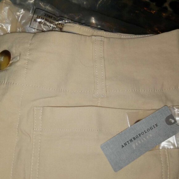 Anthropologie 31P The Colette Cropped Wide-Leg Pants 31 Petite Yellow Cream Nwt - Picture 5 of 6